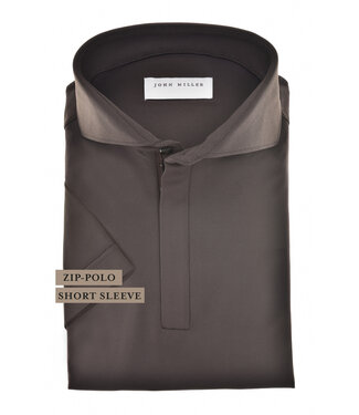 John Miller hyperstretch polo korte mouw bruin