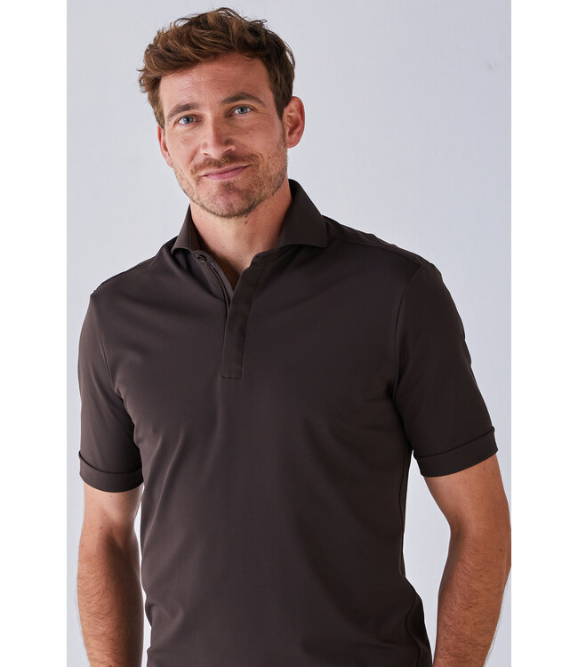 hyperstretch polo korte mouw bruin