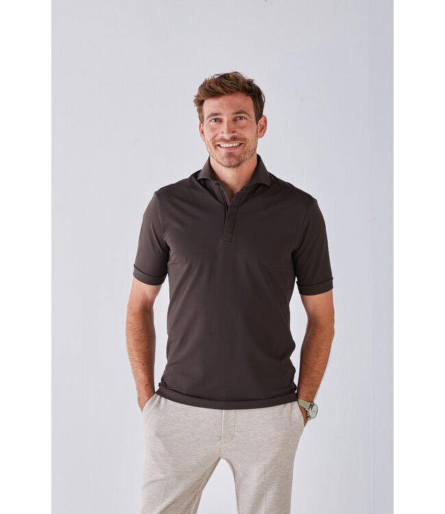 hyperstretch polo korte mouw bruin
