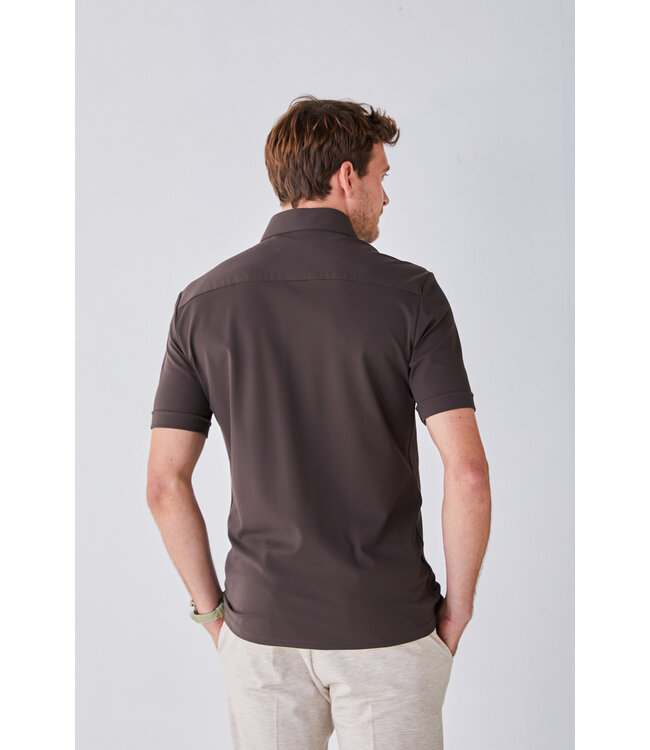 hyperstretch polo korte mouw bruin