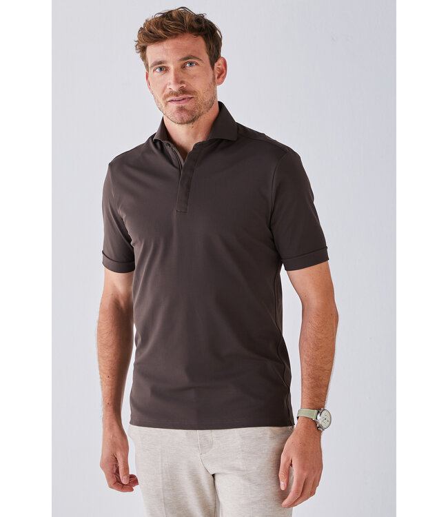 hyperstretch polo korte mouw bruin