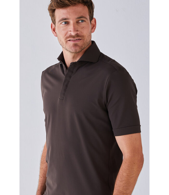 hyperstretch polo korte mouw bruin