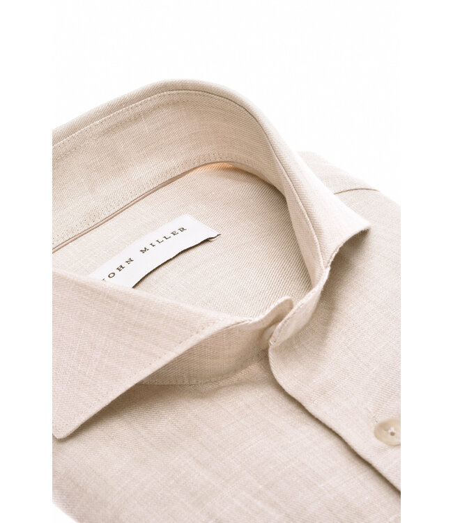 slim fit overhemd beige