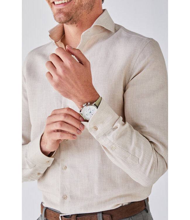 slim fit overhemd beige