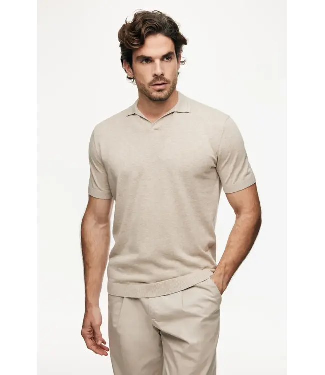 korte mouw polo beige