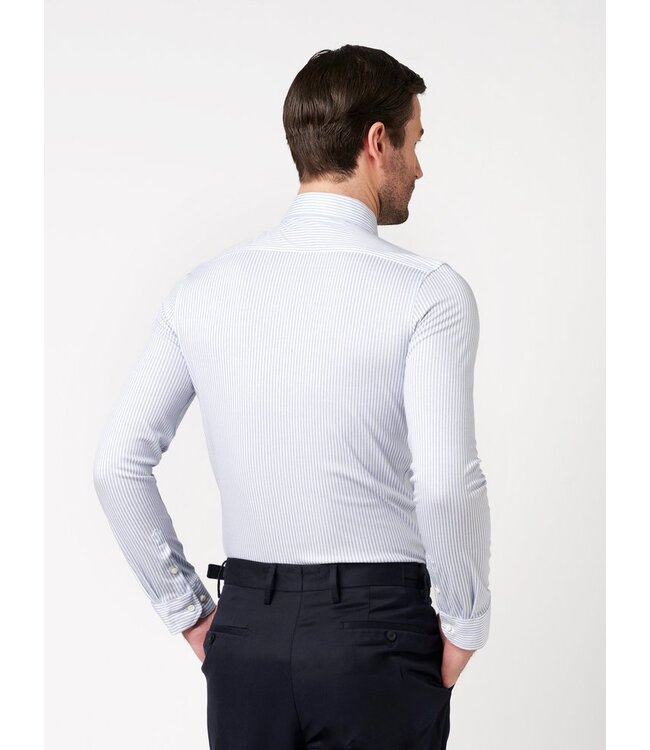 jersey overhemd lichtblauw streep