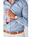 slim fit strijkvrij overhemd blauw