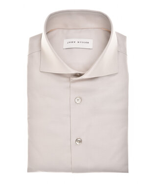 John Miller slim fit strijkvrij overhemd lichtgrijs