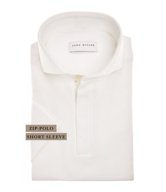 John Miller hyperstretch polo korte mouw off white