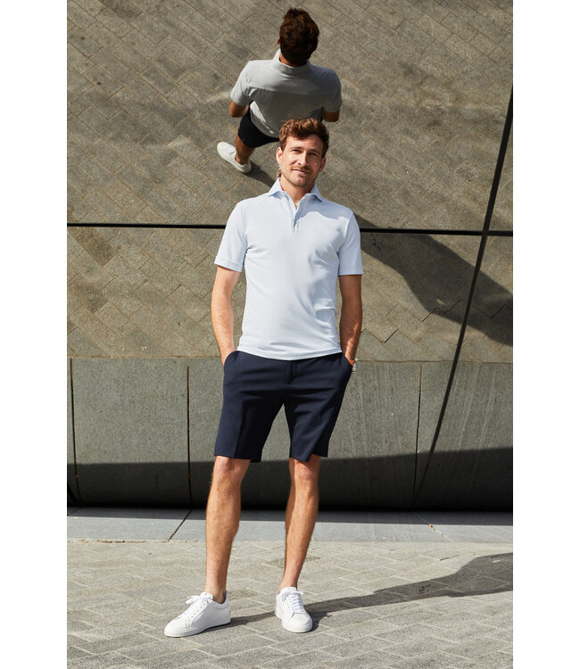 hyperstretch polo korte mouw lichtblauw