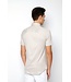 jersey overhemd korte mouw beige
