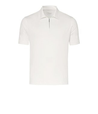 Desoto Luxury halfzip polo korte mouw ivoor