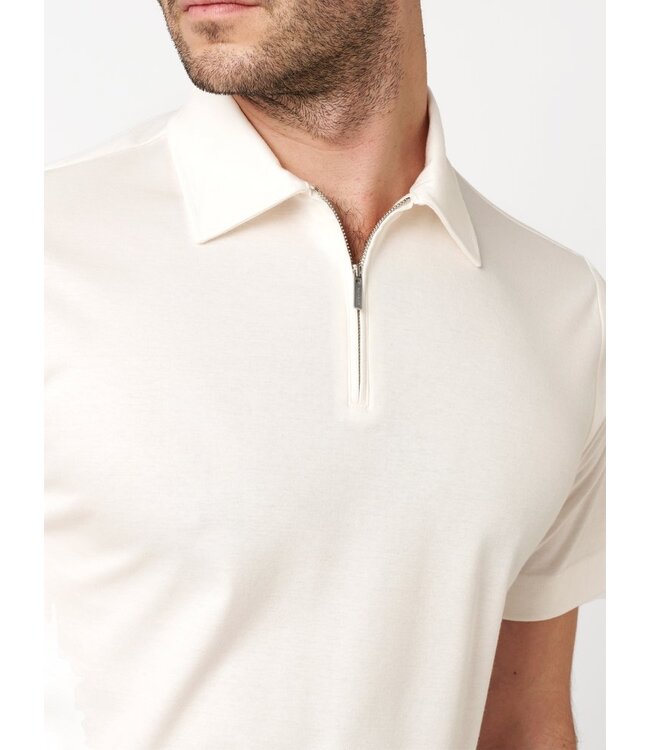 halfzip polo korte mouw ivoor