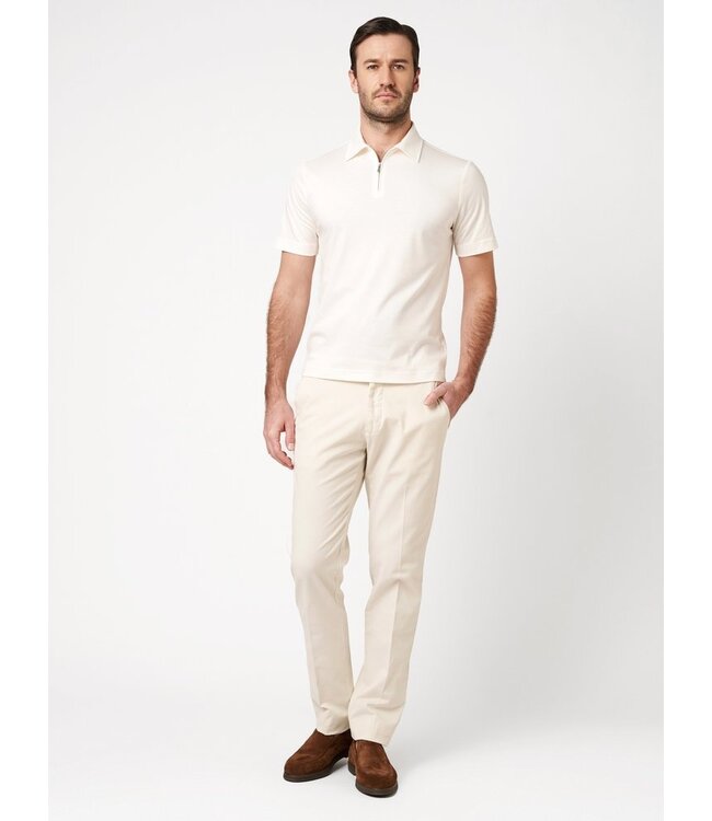 halfzip polo korte mouw ivoor