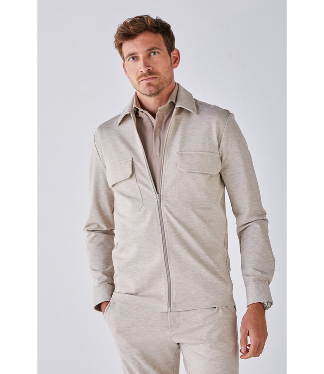 stretch overshirt zand