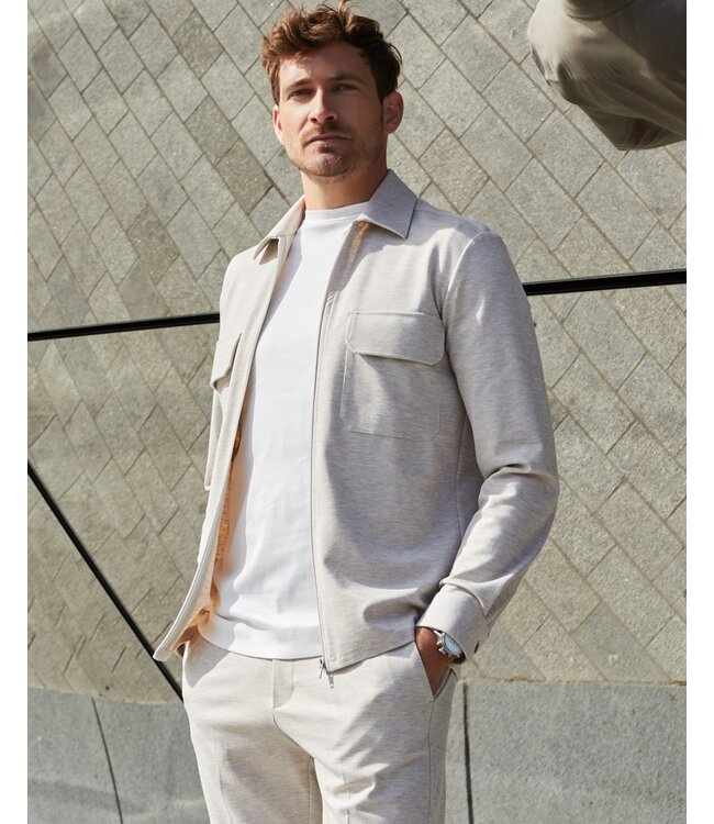 stretch overshirt zand