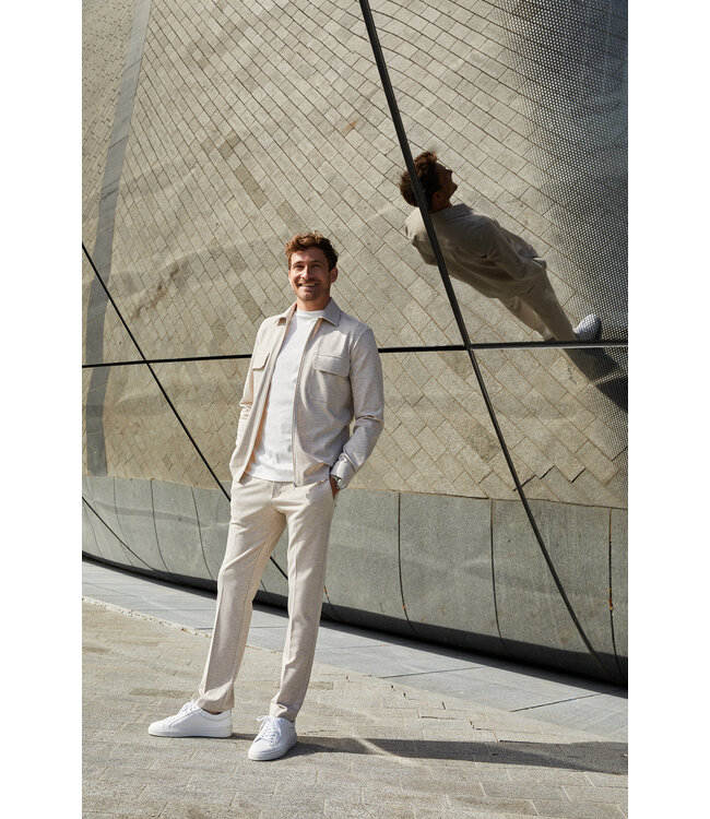 stretch overshirt zand