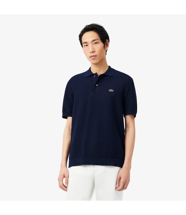 classic fit gebreide polo marine