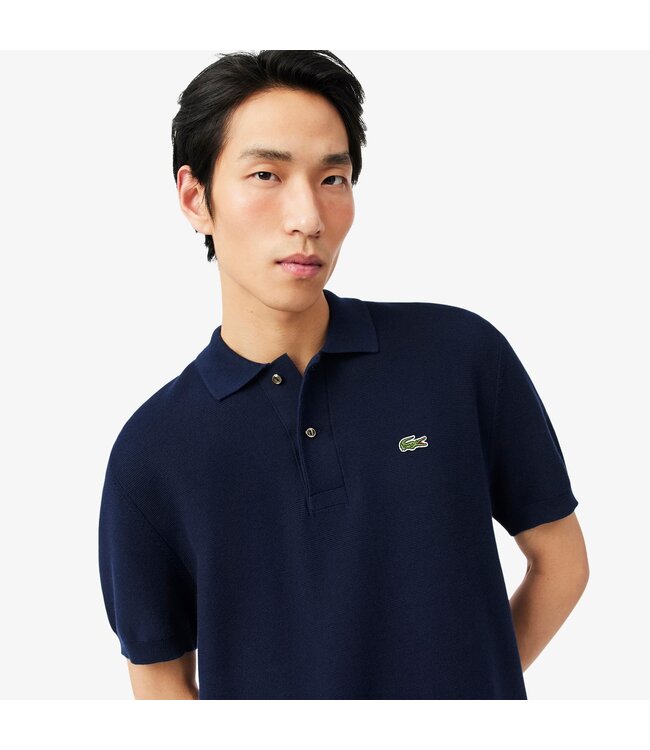 classic fit gebreide polo marine