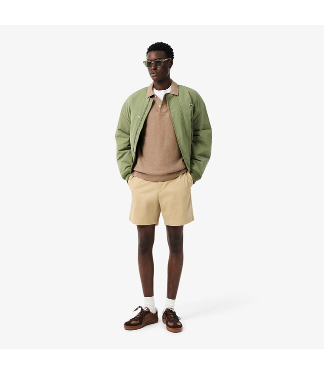 classic fit gebreide polo beige