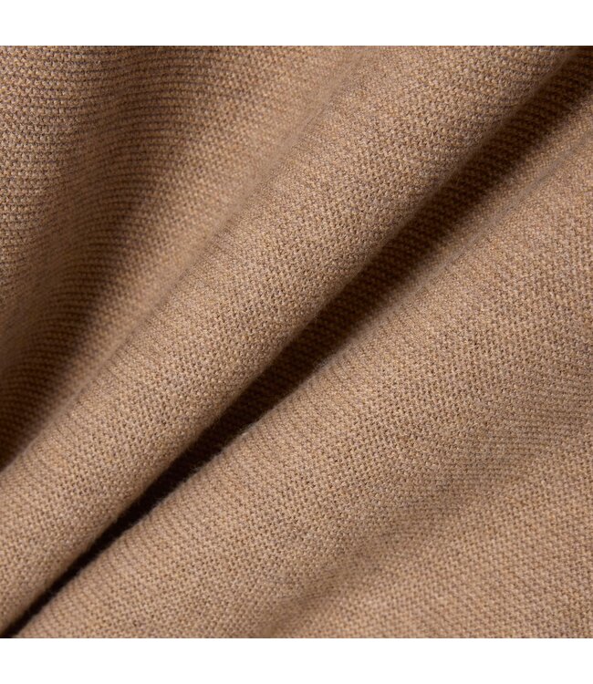 classic fit gebreide polo beige