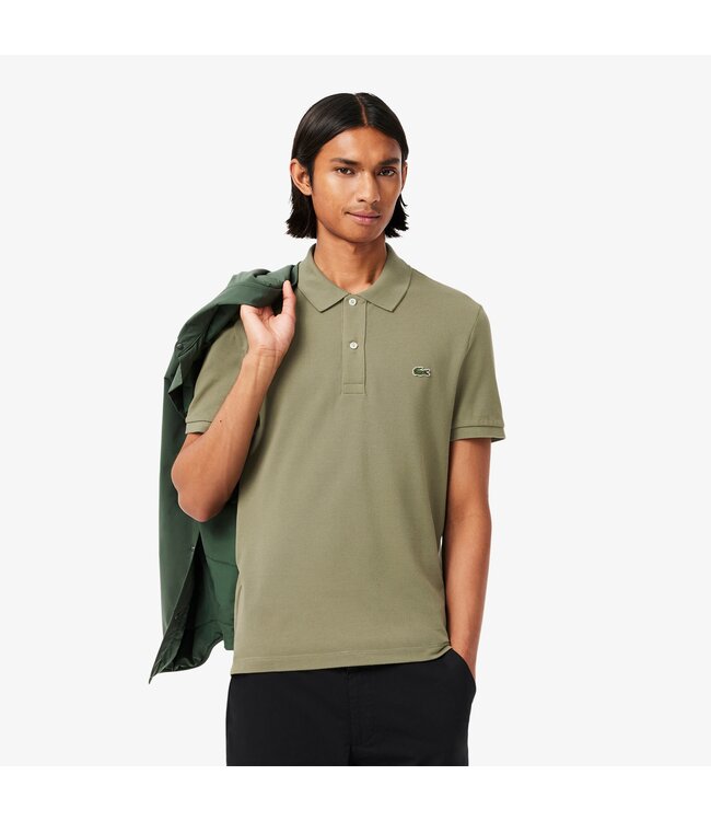 piqué korte mouw polo olijfgroen