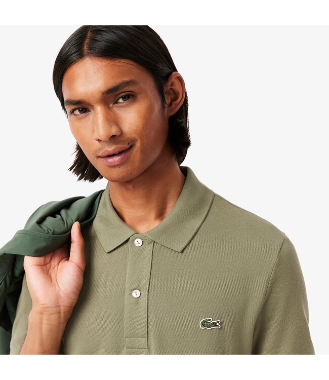 piqué korte mouw polo olijfgroen