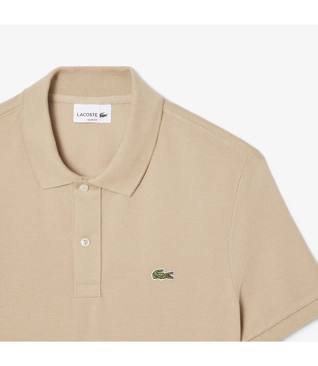 piqué korte mouw polo beige