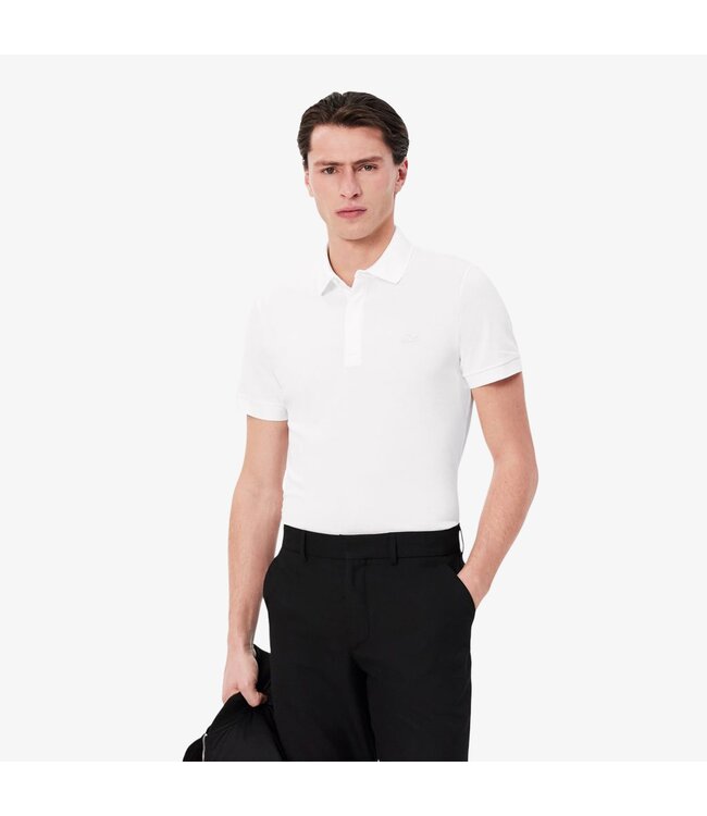 Paris stretch piqué polo korte mouw wit