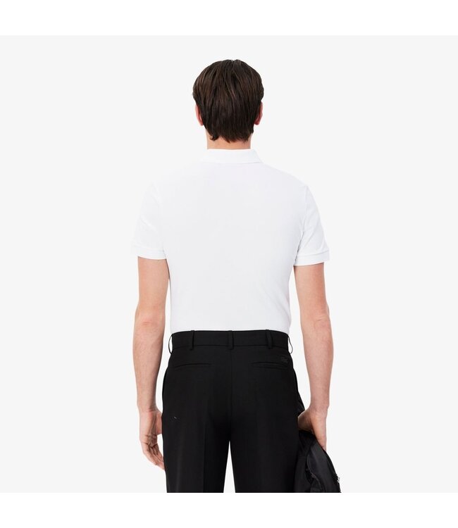 Paris stretch piqué polo korte mouw wit