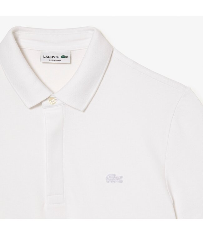 Paris stretch piqué polo korte mouw wit