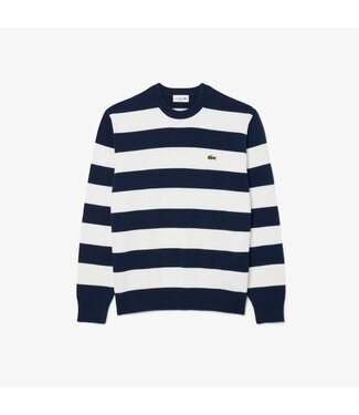 Lacoste sweater marine ecru streep