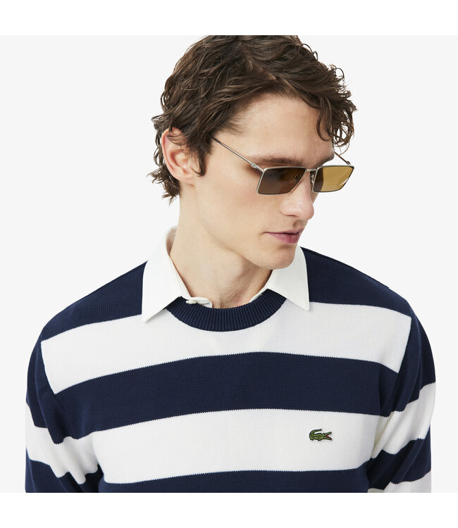 sweater marine ecru streep