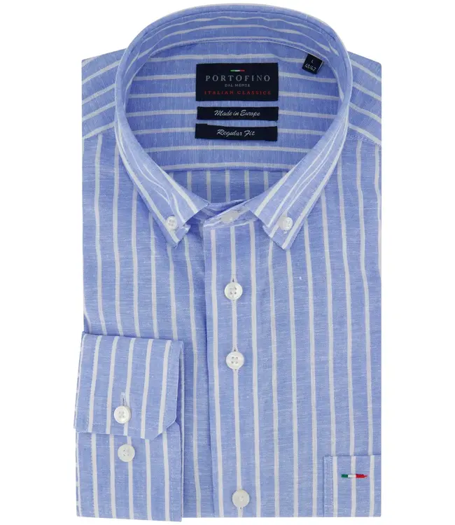 regular fit overhemd blauw streep