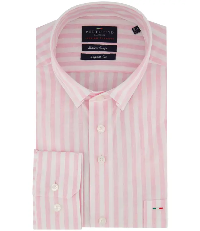 regular fit overhemd roze streep