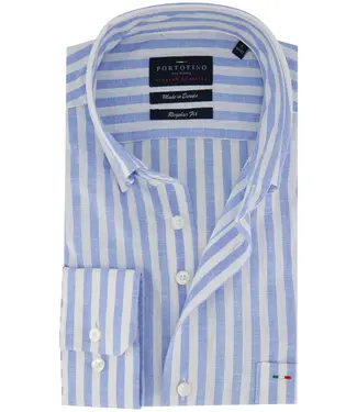 Portofino regular fit overhemd bleu streep