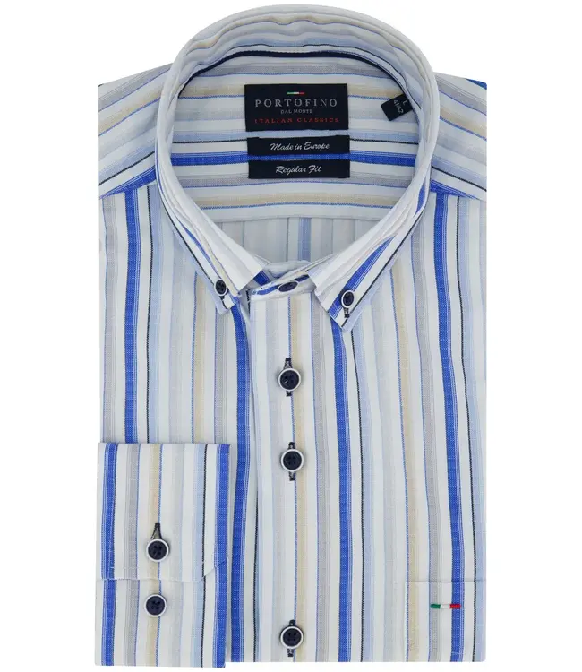 regular fit overhemd blauw streep