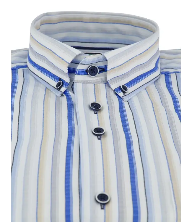 regular fit overhemd blauw streep