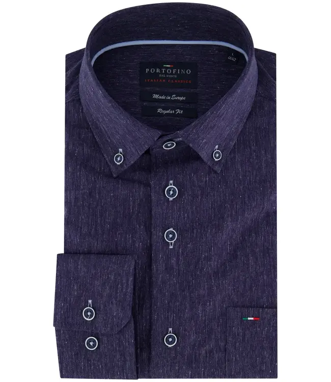 regular fit overhemd jeansblauw