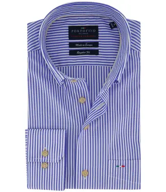 Portofino regular fit overhemd blauw streepje