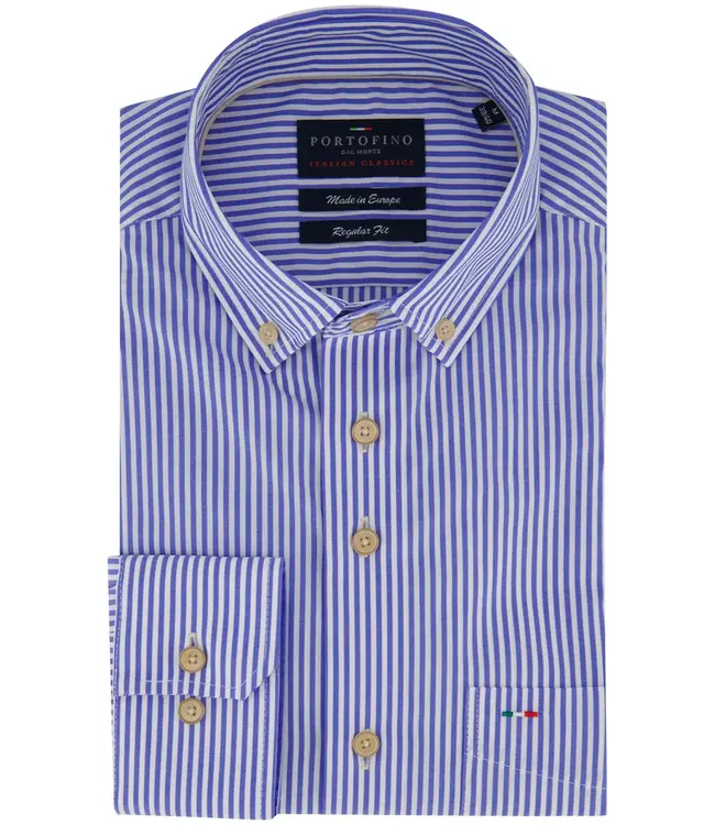 regular fit overhemd blauw streepje