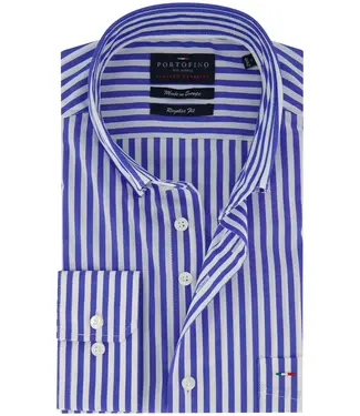 Portofino regular fit overhemd blauw streep