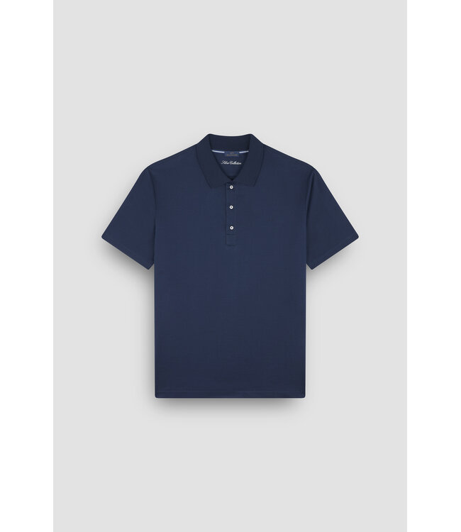 korte mouw polo gemerceriseerd katoen marine