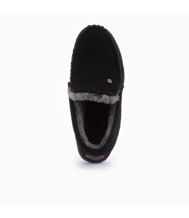 Grizzly suède pantoffel zwart