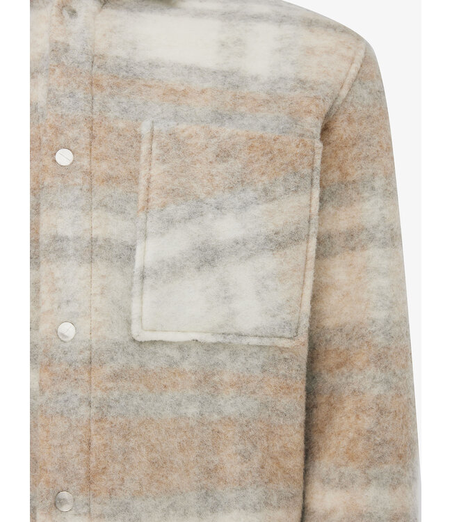 Terry overshirt beige ruit