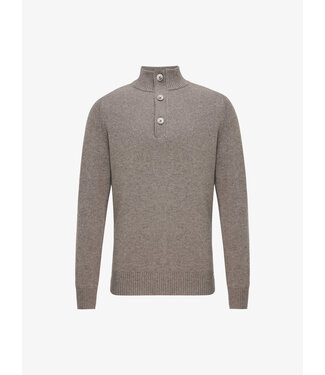 Gentiluomo half buttonzip trui bruin