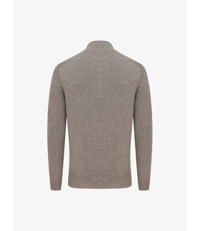 half buttonzip trui bruin