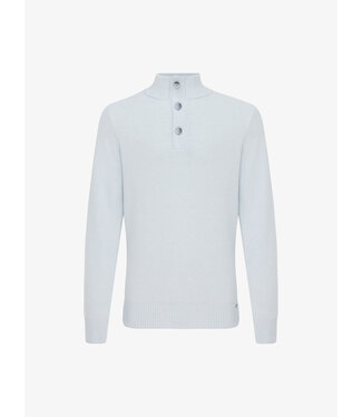 Gentiluomo half buttonzip trui lichtblauw