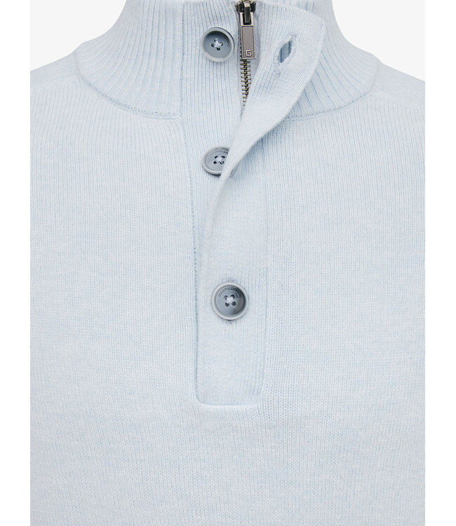 half buttonzip trui lichtblauw
