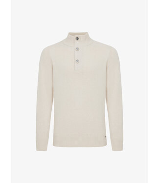 Gentiluomo half buttonzip trui zand